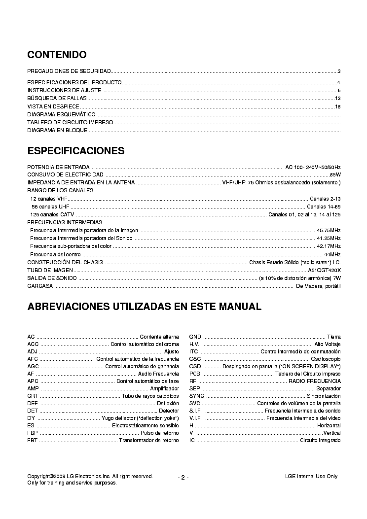 LG 21FS7AL[RL][RG] CHASSIS CW81A service manual (2nd page)